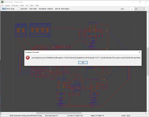 KiCAD 7 PCB Freerouter